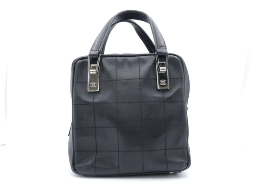 CHANEL Chocolate Bar Coco Mark Leather Handbag