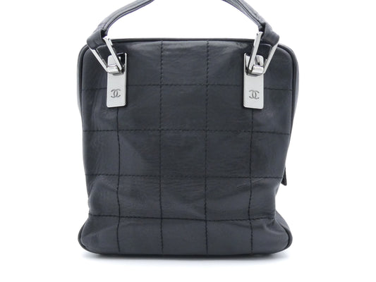 CHANEL Chocolate Bar Coco Mark Leather Handbag