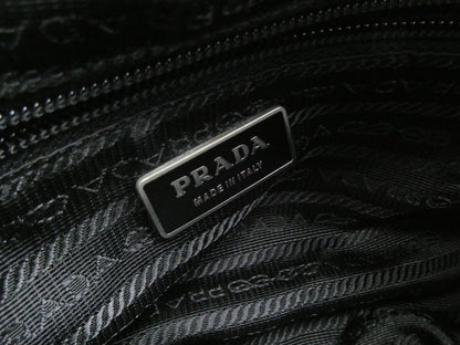 PRADA logo plate nylon shoulder bag