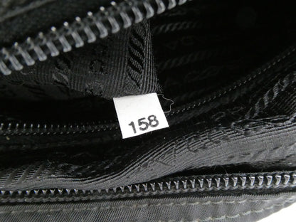PRADA logo plate nylon shoulder bag