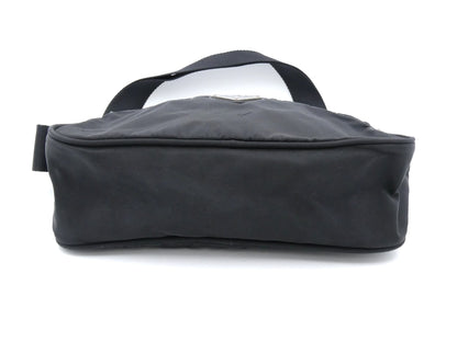 PRADA logo plate nylon shoulder bag