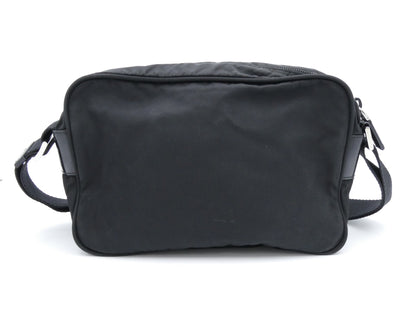 PRADA logo plate nylon shoulder bag