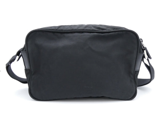 PRADA logo plate nylon shoulder bag