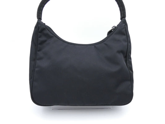 PRADA logo plate nylon handbag