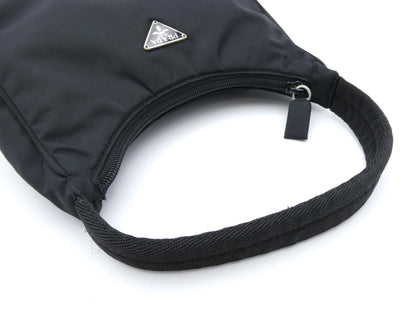 PRADA logo plate nylon handbag