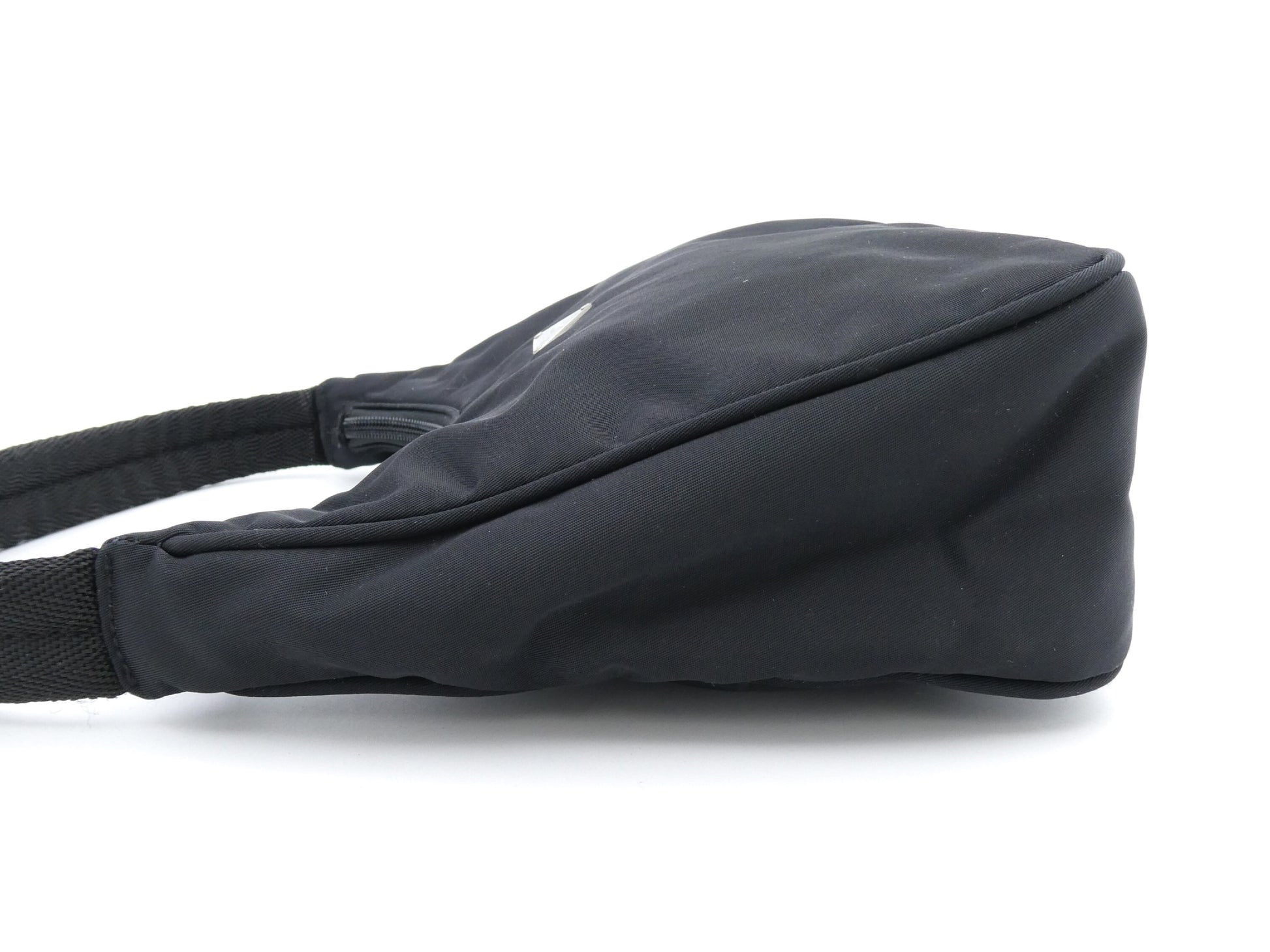 PRADA logo plate nylon handbag
