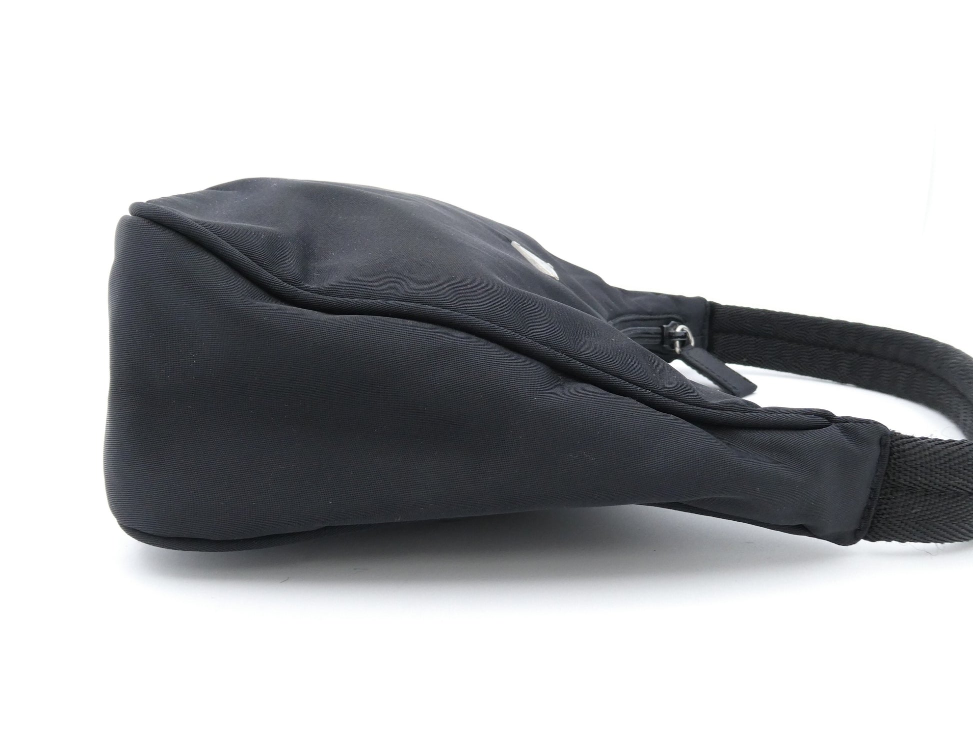 PRADA logo plate nylon handbag