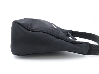 PRADA logo plate nylon handbag