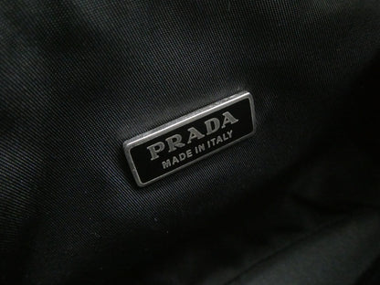 PRADA logo plate nylon handbag