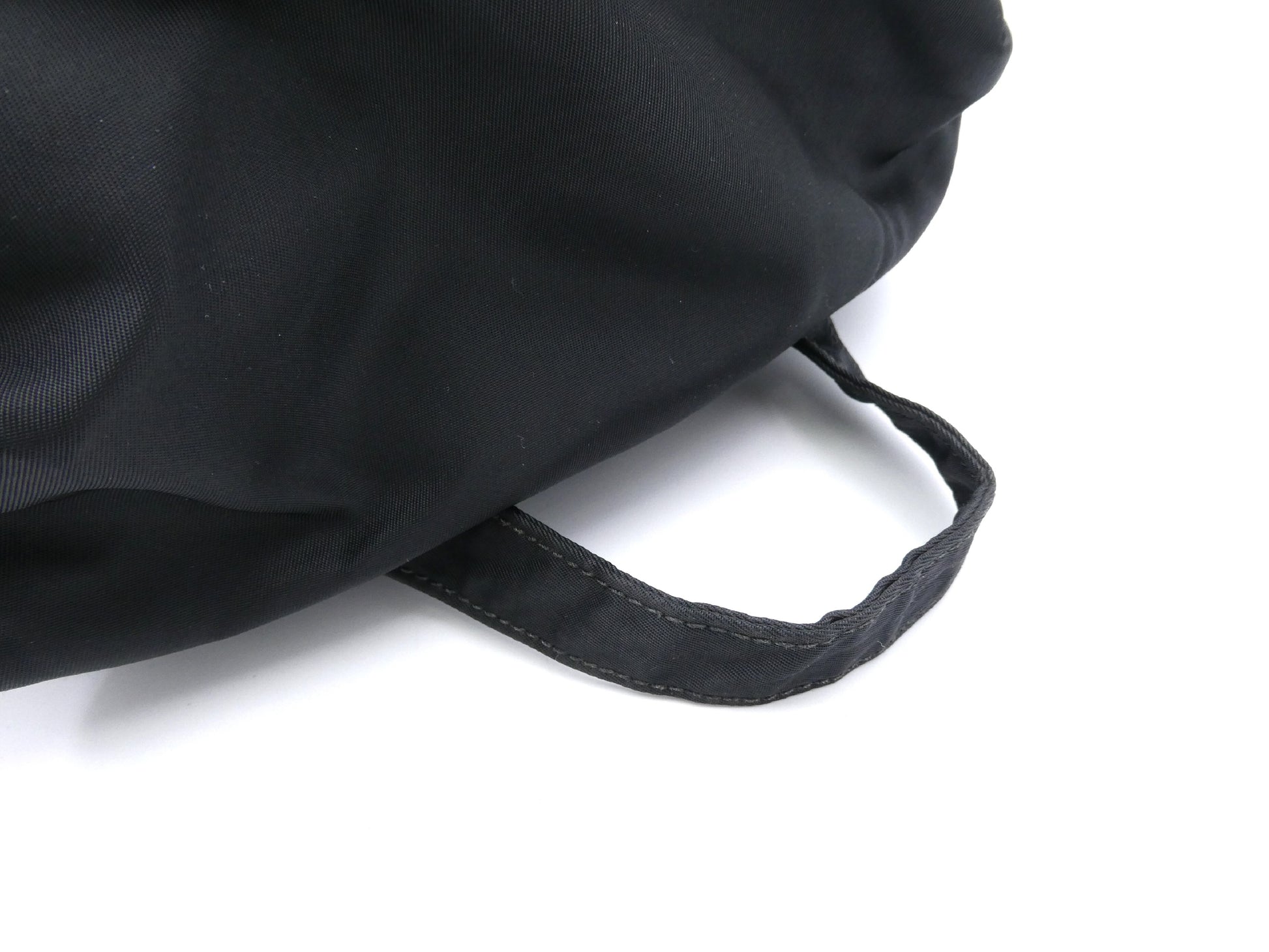PRADA logo plate nylon and leather backpack