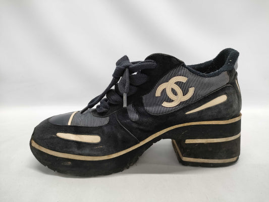 CHANEL Coco Mark Sneakers Heel Sneakers