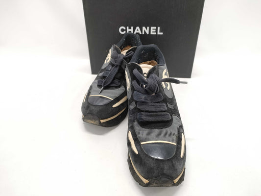 CHANEL Coco Mark Sneakers Heel Sneakers