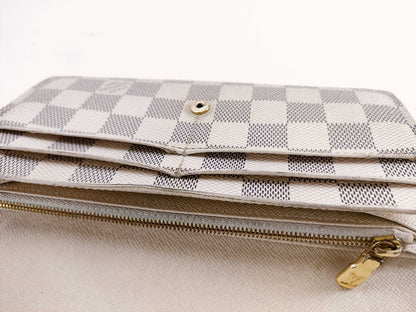 LOUIS VUITTON N61735 Damier Azur Louis Vuitton Damier Azur Portefeuille Sarah Wallet