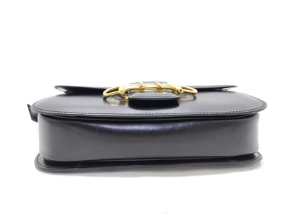 CELINE Leather Shoulder Bag with Gold Hardware