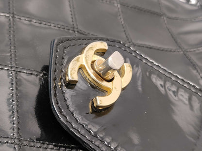 CHANEL Patent Bicolor Shoulder Bag