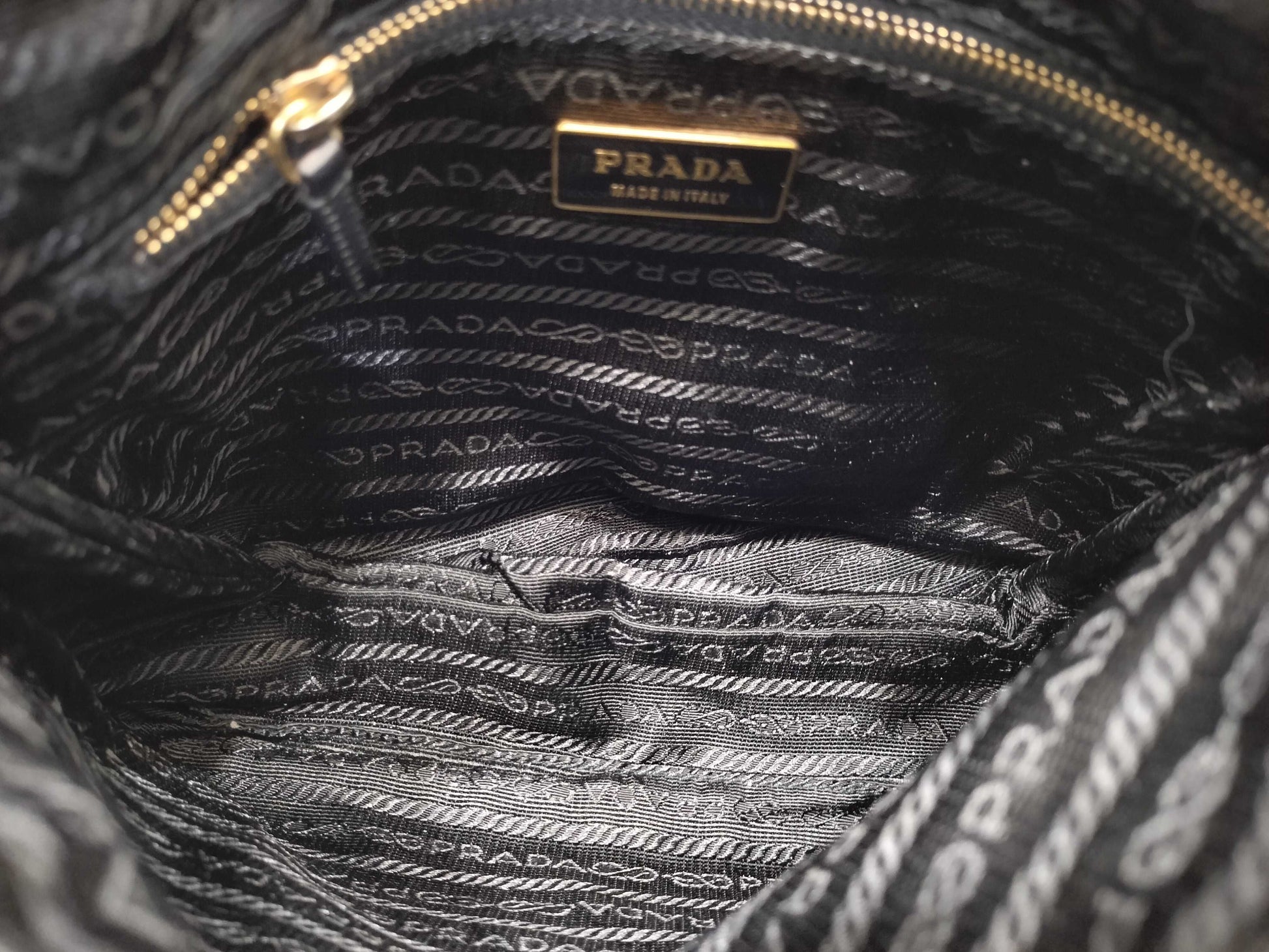 PRADA Nylon Prada Triangle Logo Nylon Shoulder Bag