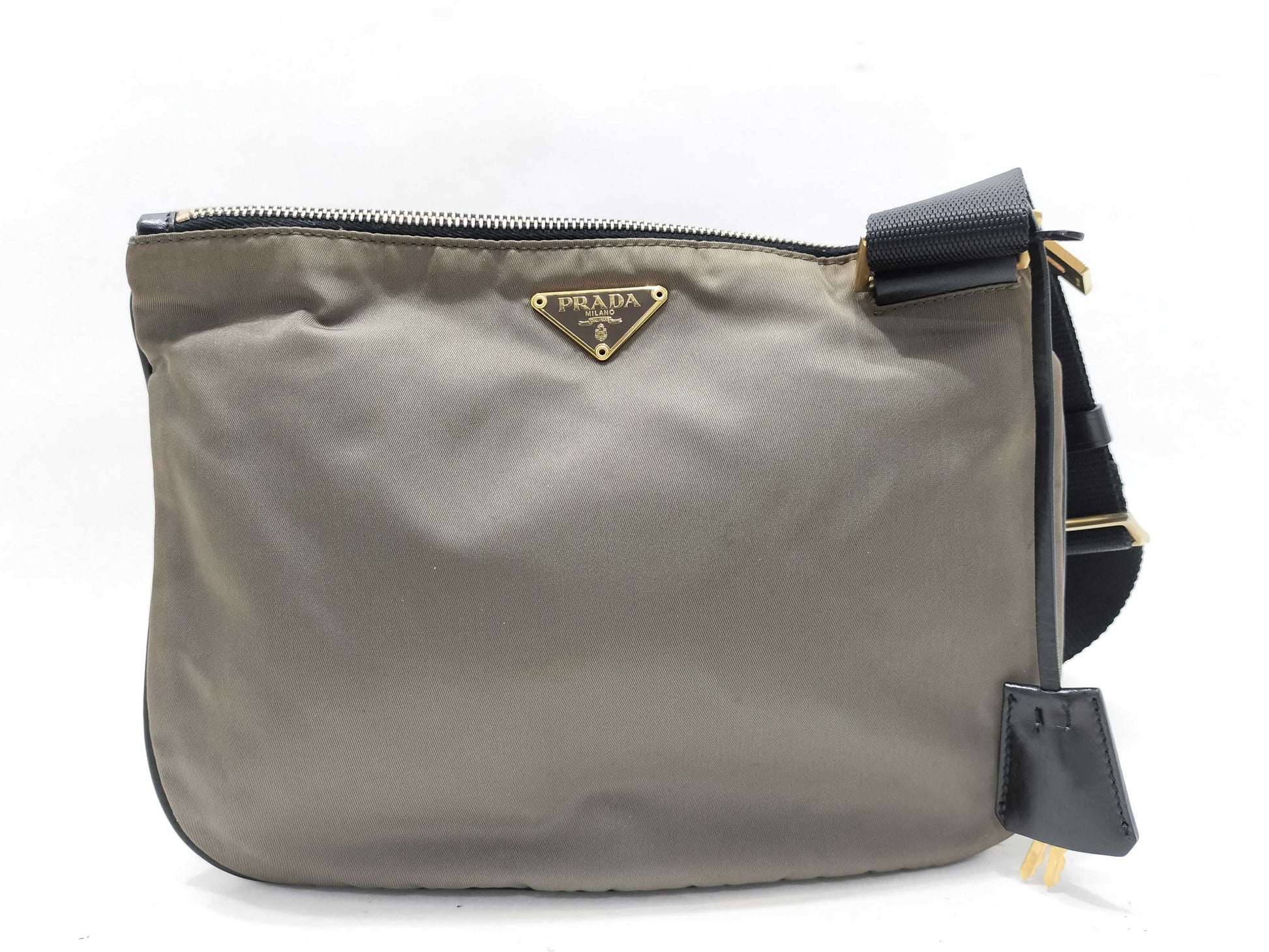 PRADA Nylon Prada Triangle Logo Nylon Shoulder Bag