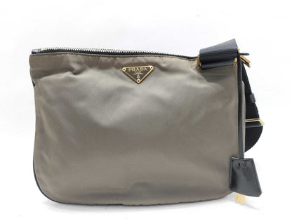 PRADA Nylon Prada Triangle Logo Nylon Shoulder Bag