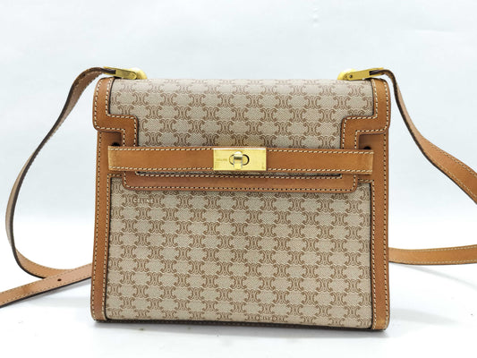 CELINE Macadam Turnlock Shoulder Bag