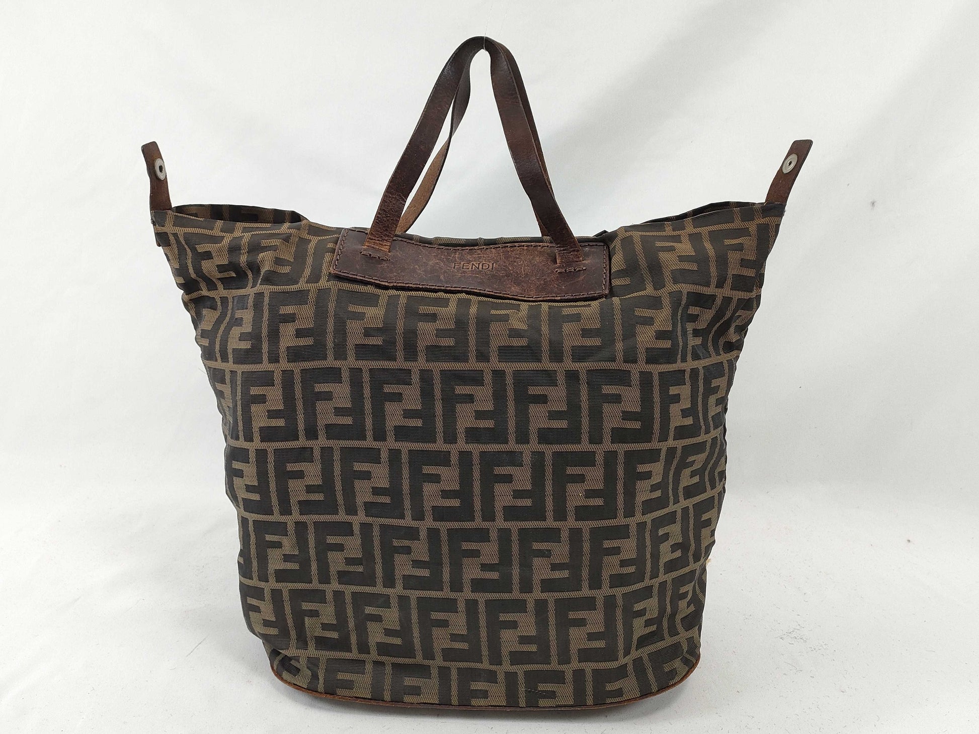 FENDI Zucca pattern FENDI canvas and leather Zucca tote bag