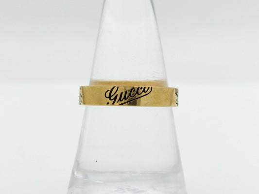 GUCCI Logo #19 YG 750 4.7g Ring 