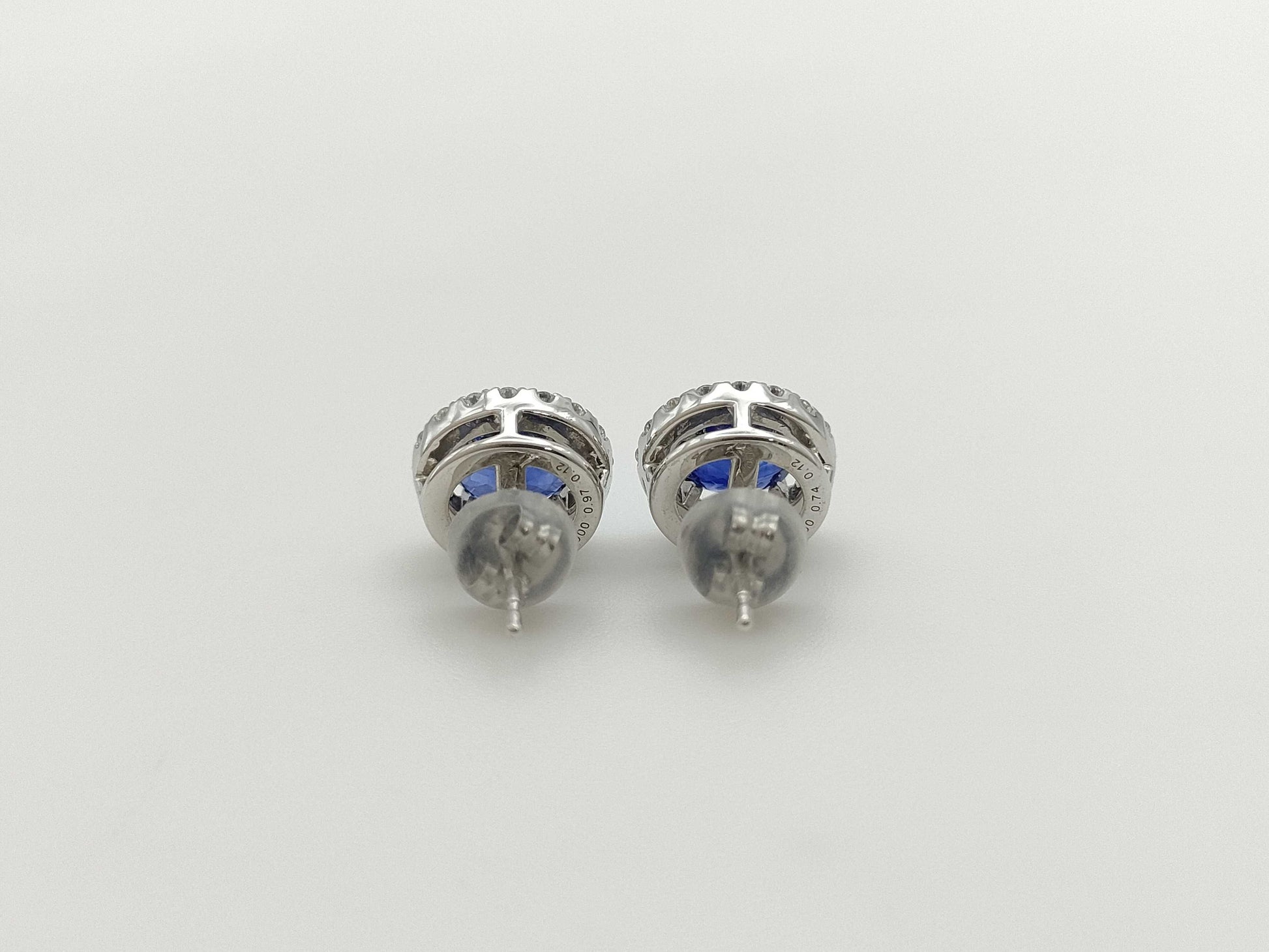S0.97/0.74ct D0.12/0.12ct PT900 2.9g Earrings 