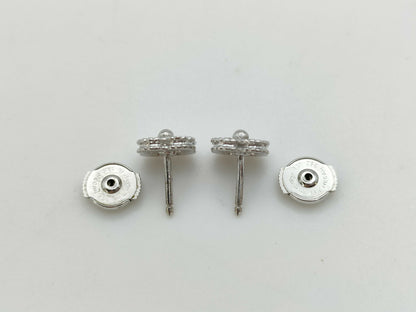 Van Cleef & Arpels Sweet Alhambra Diamond Earrings in 750 White Gold, 3.4g 