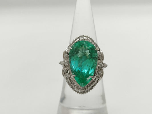 E7.09ct D1.18ct PT900 12.3g Ring 