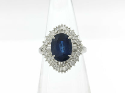 S3.51ct D0.90ct Pt900 9.3g Ring 