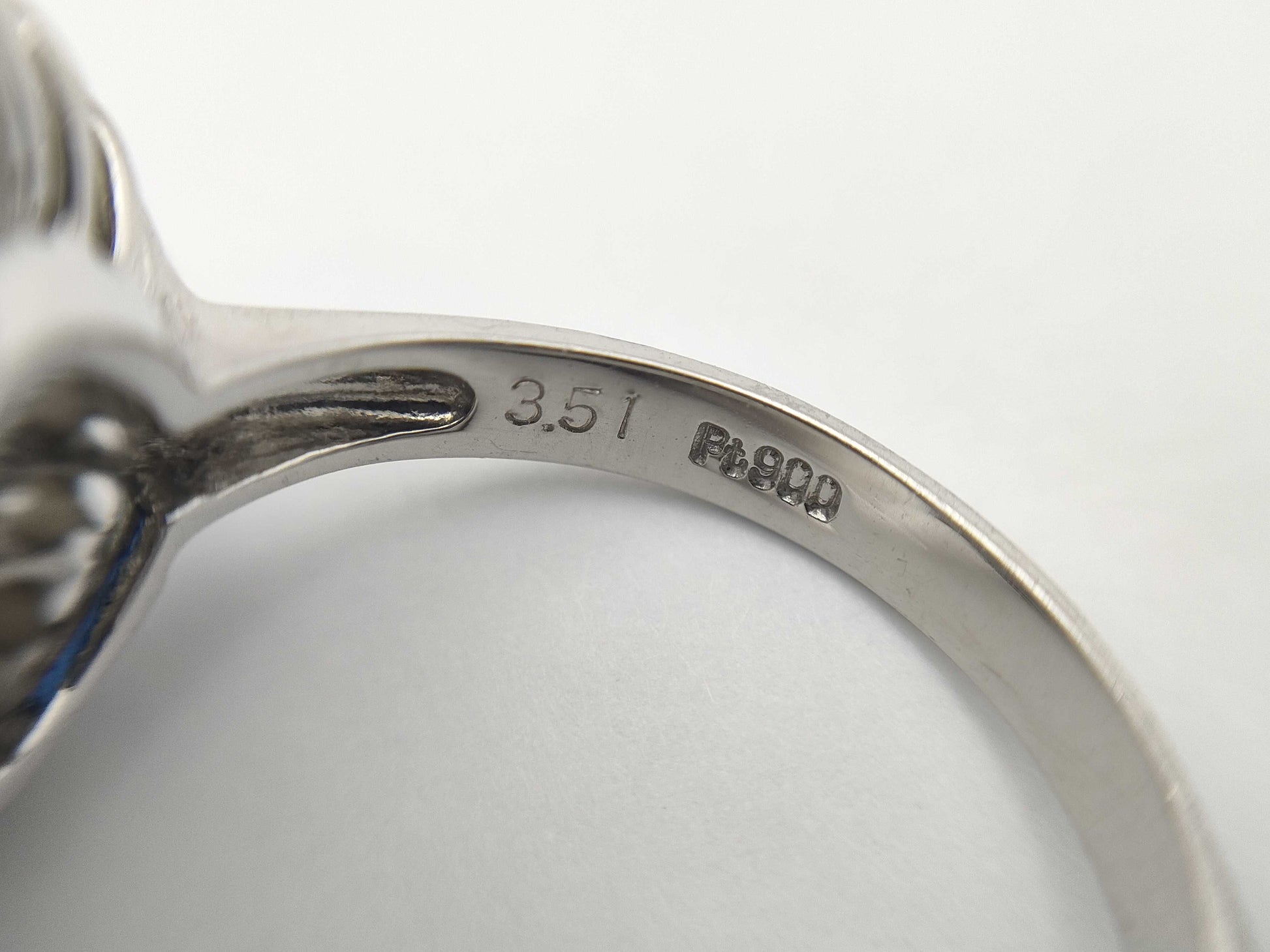 S3.51ct D0.90ct Pt900 9.3g Ring 