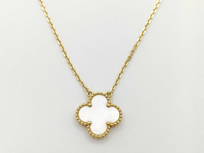 Van Cleef & Arpels Vintage Alhambra Mother-of-Pearl Necklace in Yellow Gold and Au750, 5.2g 