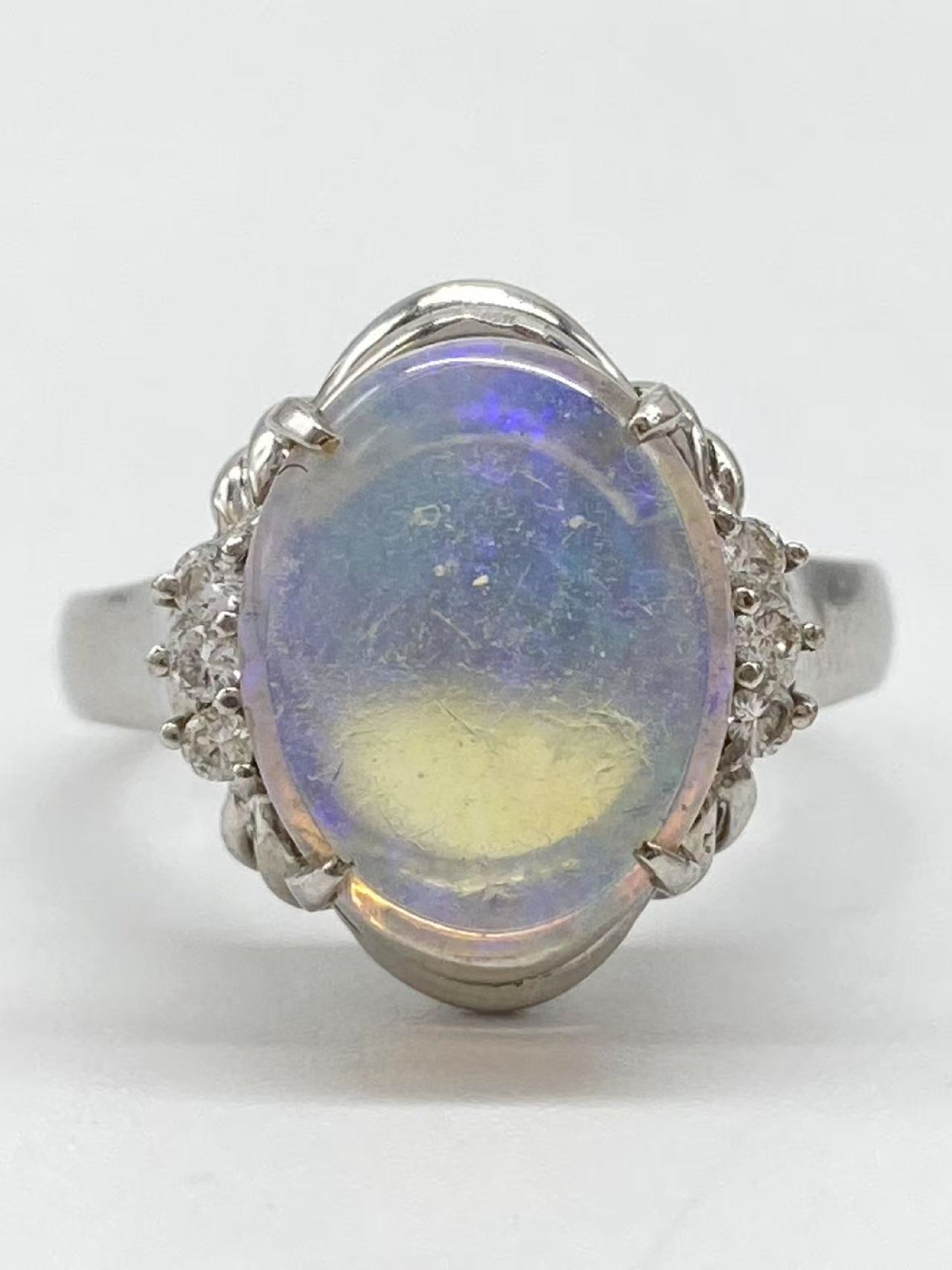 Opal D0.09ct Pt900 6.2g Ring 