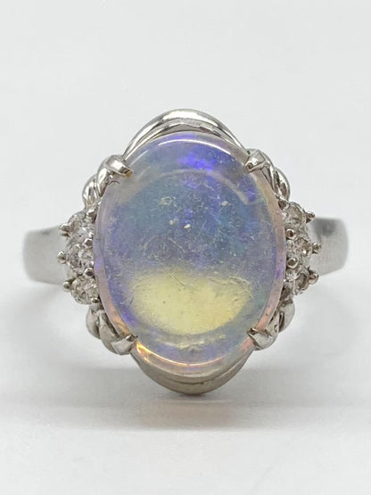 Opal D0.09ct Pt900 6.2g Ring 
