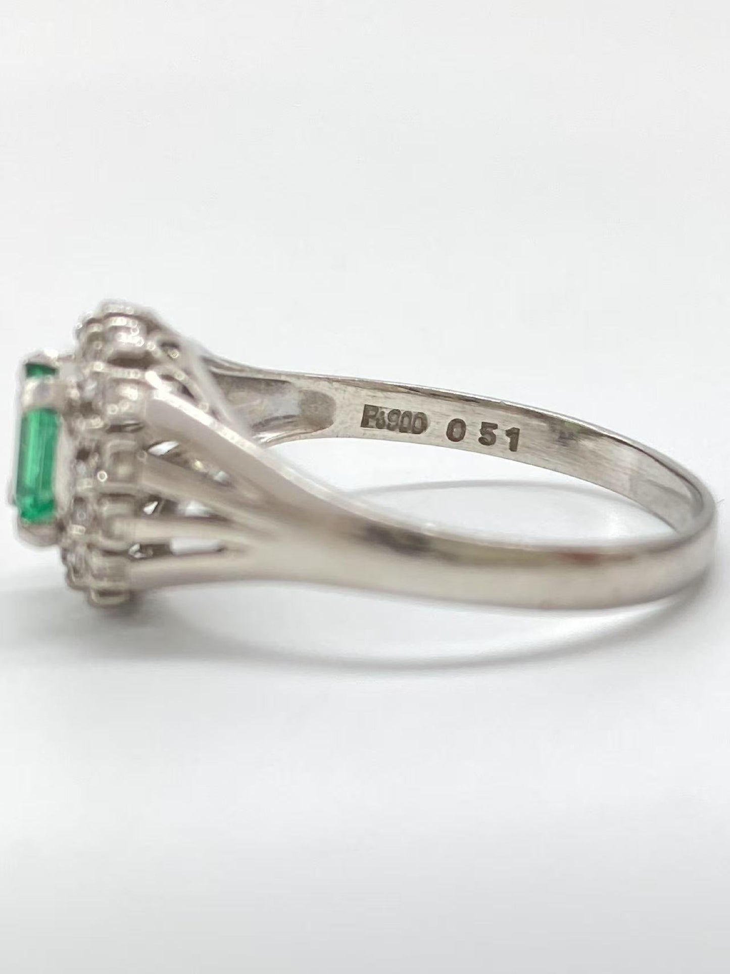 E0.51ct D0.2ct Pt900 4.6g Ring 