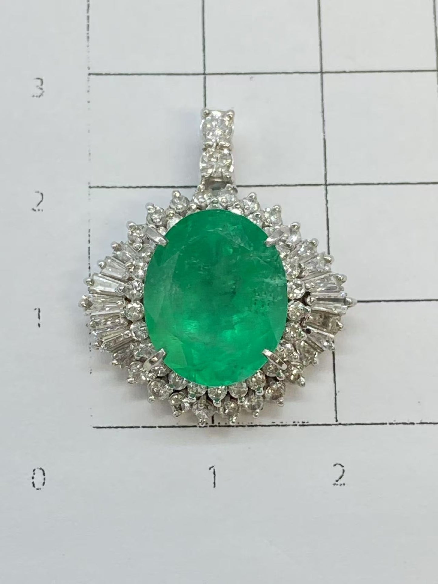 E6.11ct D1.26ct Pt900 11.0g Pendant Top 