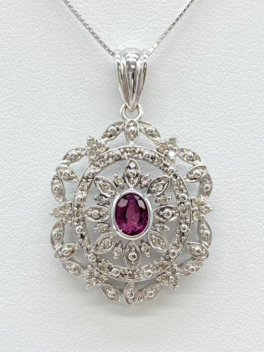 R1.004ct D0.54ct K18WG 10.3g Necklace 