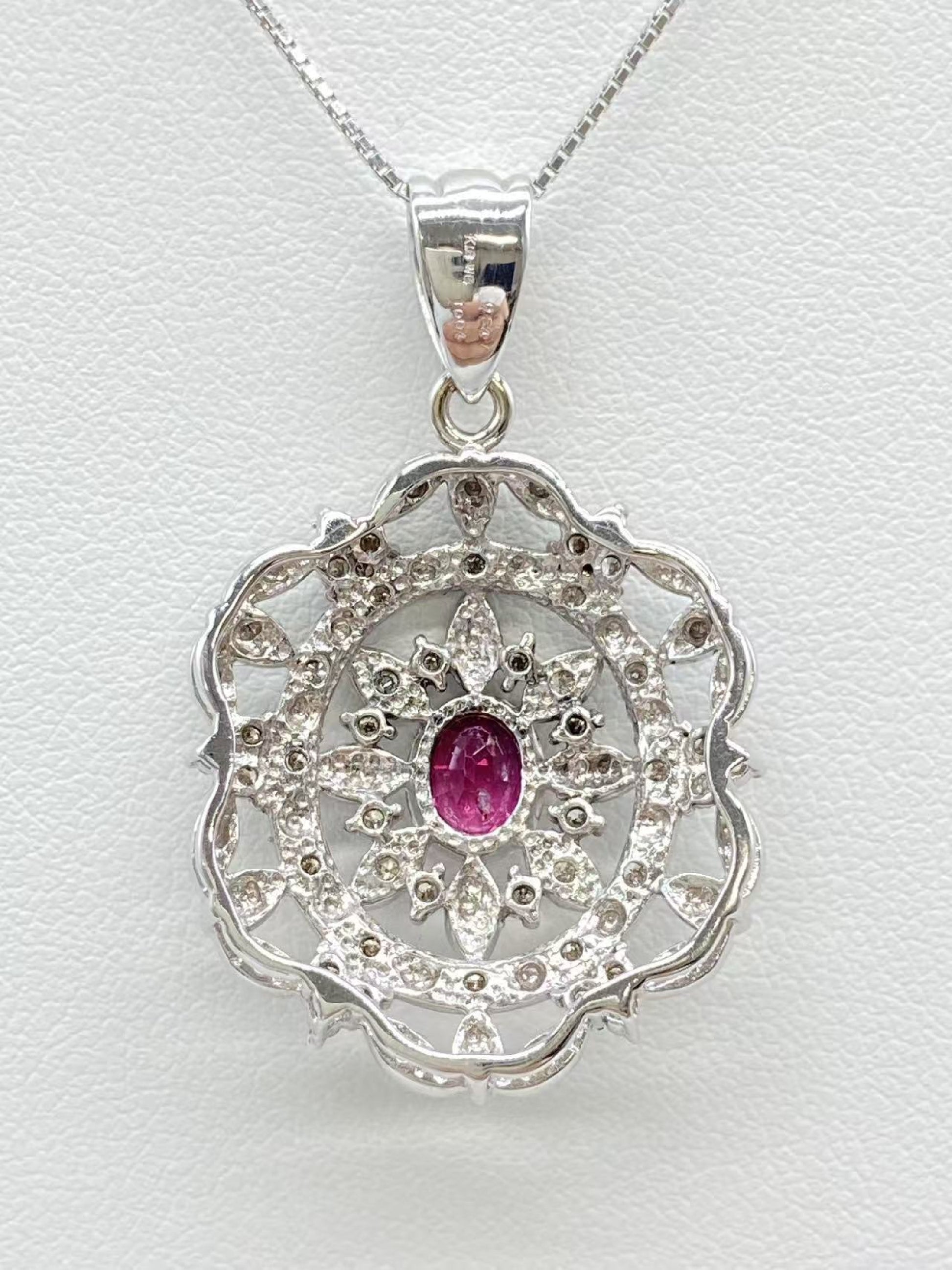 R1.004ct D0.54ct K18WG 10.3g Necklace 