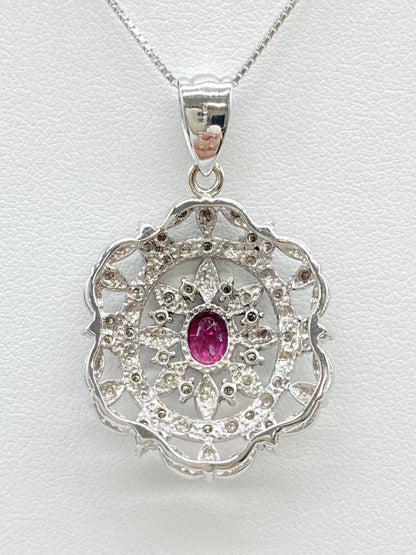 R1.004ct D0.54ct K18WG 10.3g Necklace 