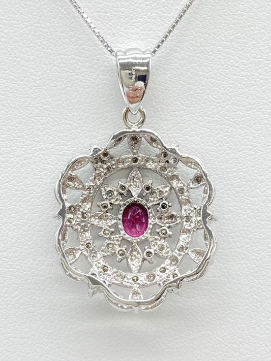 R1.004ct D0.54ct K18WG 10.3g Necklace 