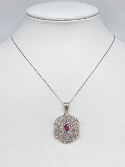 R1.004ct D0.54ct K18WG 10.3g Necklace 