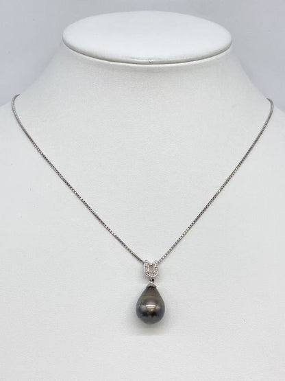  Pearl 12.3*17.0mm D 0.04ct Pt850/Pt900 9.0g Necklace 
