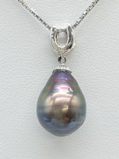 Pearl 12.3*17.0mm D 0.04ct Pt850/Pt900 9.0g Necklace 