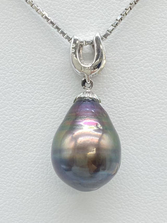  Pearl 12.3*17.0mm D 0.04ct Pt850/Pt900 9.0g Necklace 