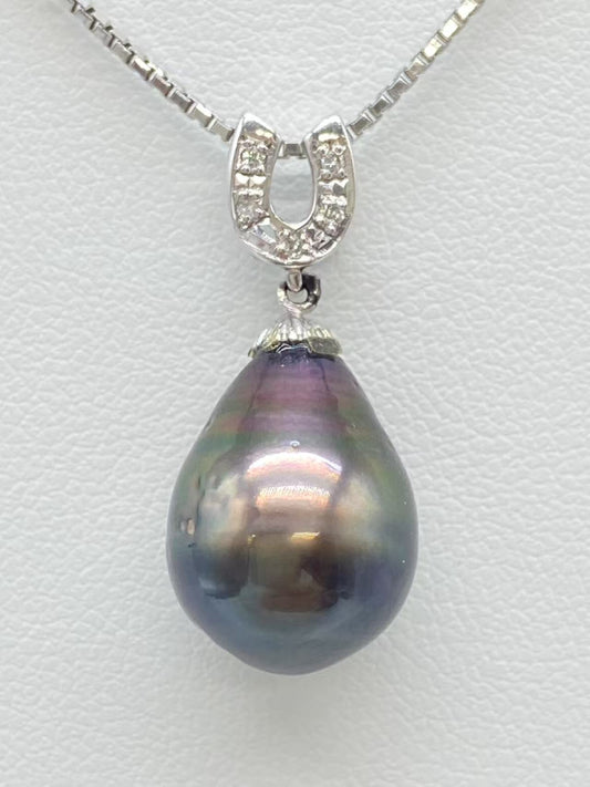  Pearl 12.3*17.0mm D 0.04ct Pt850/Pt900 9.0g Necklace 