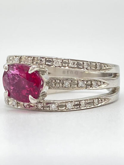 TL1.73ct D0.18ct Pt900 8.8g Ring 