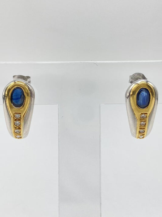 S0.53/0.45ct D0.05/0.05ct K18/Pt850 5.7g Earrings 