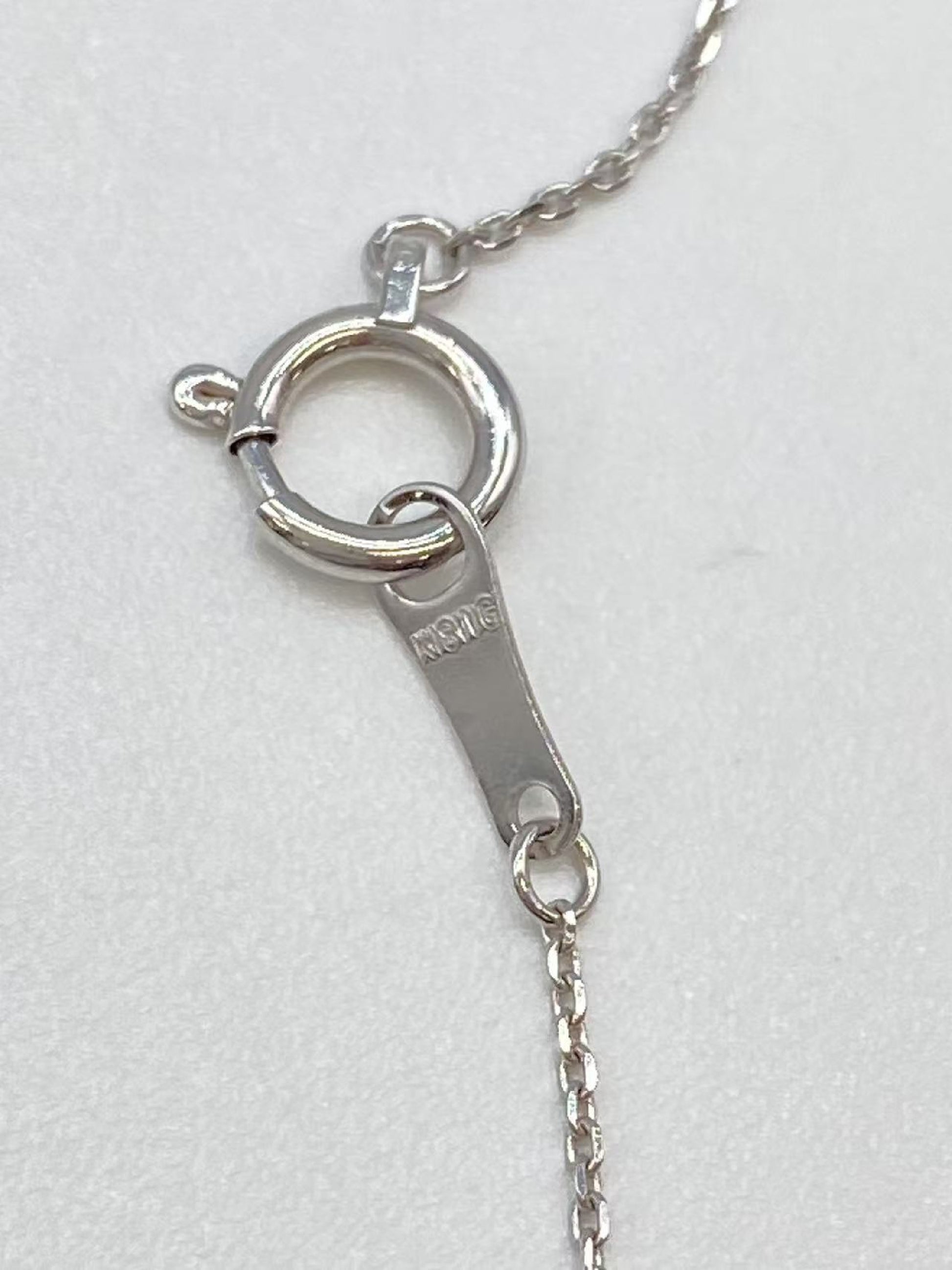 Colored Stone D0.16ct K18WG 3.0g Necklace 