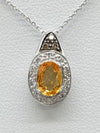 Colored Stone D0.16ct K18WG 3.0g Necklace 