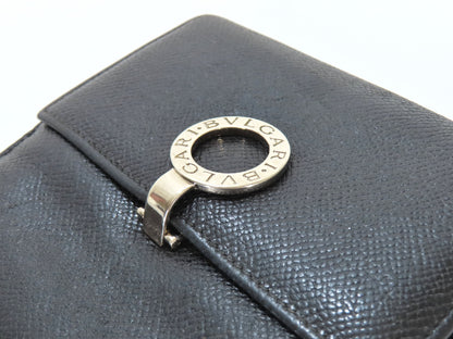 BVLGARI Bulgari Leather Bifold Wallet Black