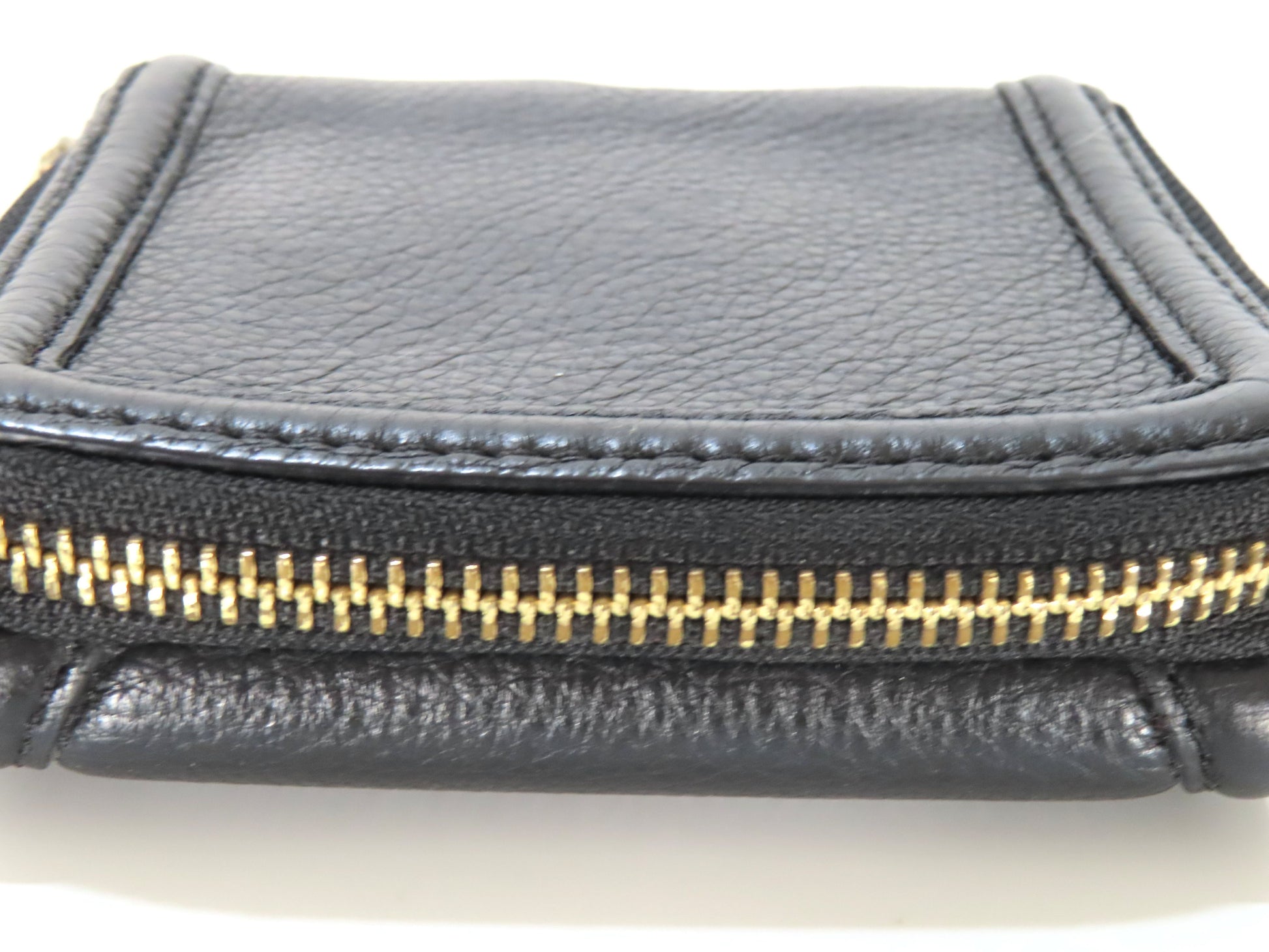 Tory Burch Logo Leather Tri-fold Wallet Black